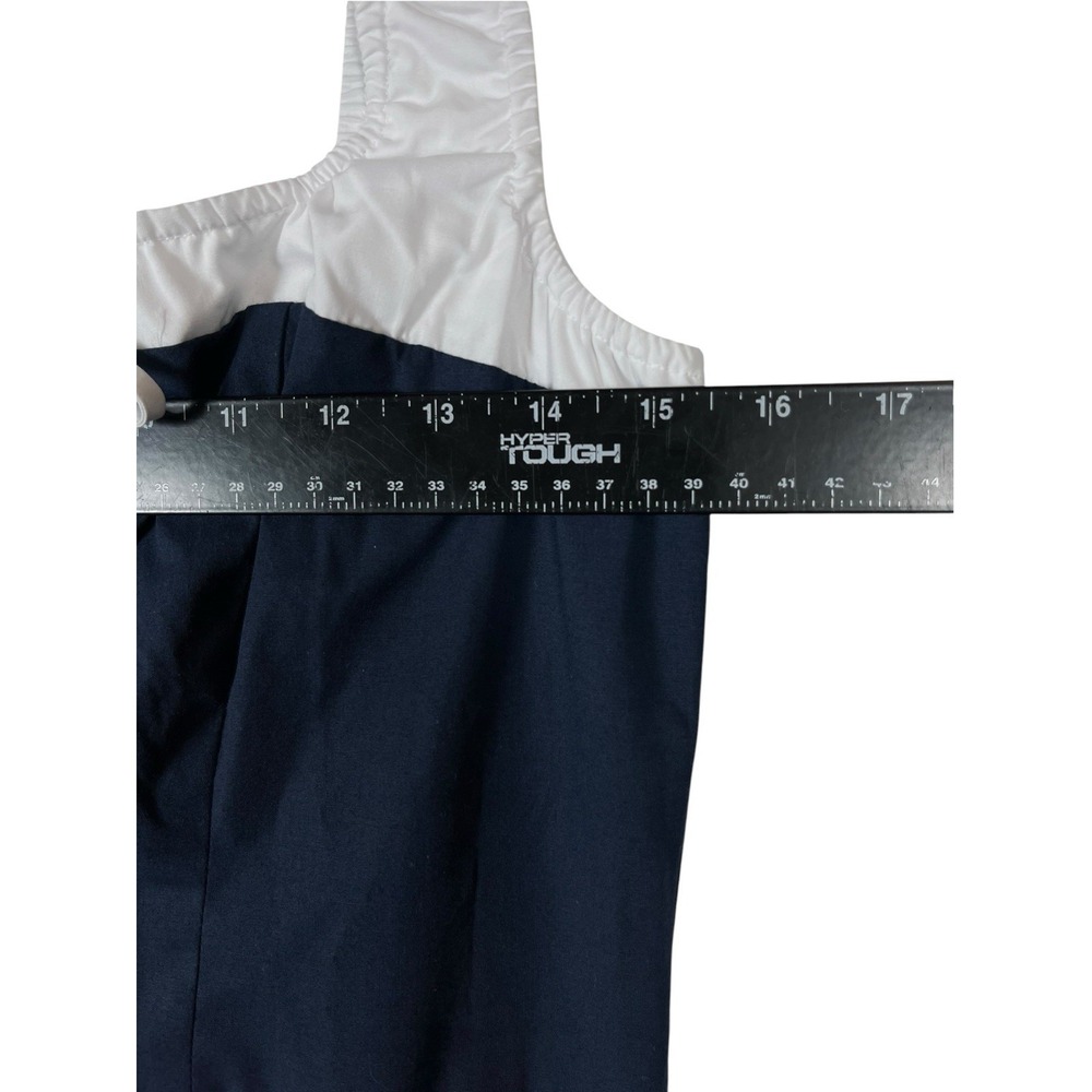New MOON RIVER Sz M Dress Midi Navy White Bow Basque Smocked Back Tuckernuck NWT - Picture 5 of 12